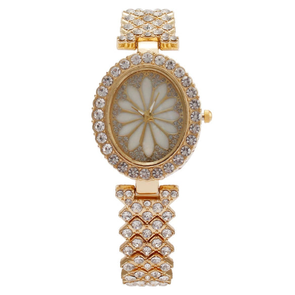 Fashion Women's Metal Watch With Oval Dial And Mineral Reinforced Glass Mirror