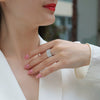 Fashion Women's Moissanite Ring 925 Silver Geometric Style Set With Diamonds