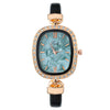 Fashion Women's Oval Alloy Case Imitation Leather Strap Quartz Watch With Stainless Steel Pin Buckle