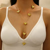 Fashion Women's Plastic Yshaped Water Drop Heart Tassel Necklace With Electroplating