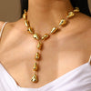 Fashion Women's Plastic Yshaped Water Drop Heart Tassel Necklace With Electroplating