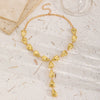 Fashion Women's Plastic Yshaped Water Drop Heart Tassel Necklace With Electroplating