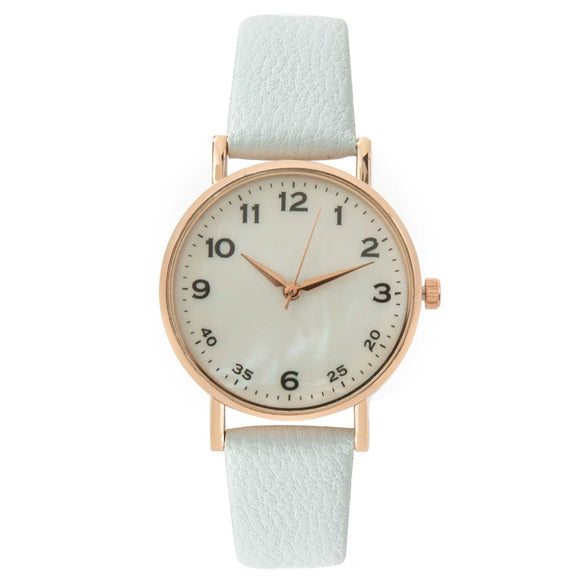 Fashion Women's Quartz Watch Alloy Case Imitation Leather Strap Stainless Steel Buckle Round Dial