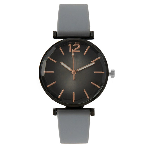 Fashion Women's Quartz Watch Alloy Case Imitation Leather Strap Stainless Steel Buckle Round Dial