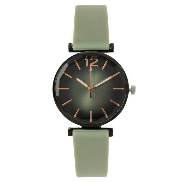 Fashion Women's Quartz Watch Alloy Case Imitation Leather Strap Stainless Steel Buckle Round Dial