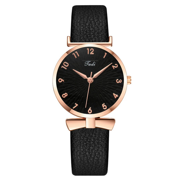 Fashion Women's Quartz Watch With Alloy Case Imitation Leather Strap And Round Dial