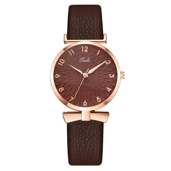Fashion Women's Quartz Watch With Alloy Case Imitation Leather Strap And Round Dial