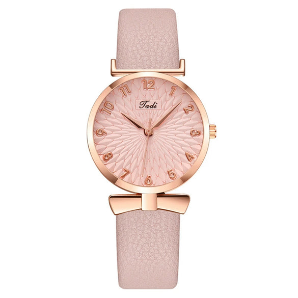 Fashion Women's Quartz Watch With Alloy Case Imitation Leather Strap And Round Dial