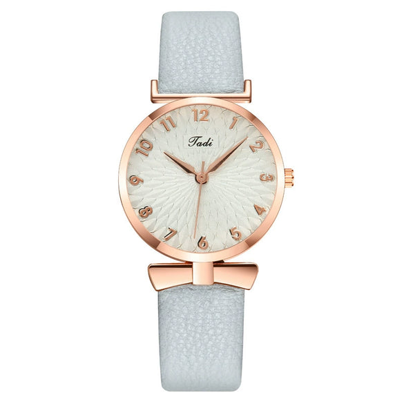 Fashion Women's Quartz Watch With Alloy Case Imitation Leather Strap And Round Dial