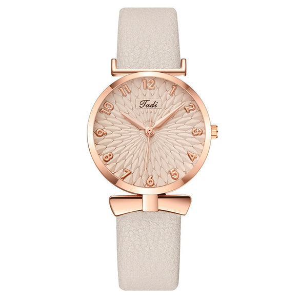Fashion Women's Quartz Watch With Alloy Case Imitation Leather Strap And Round Dial