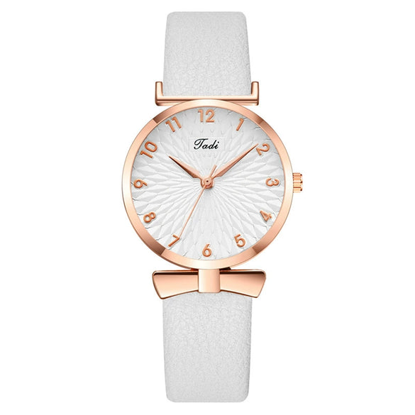 Fashion Women's Quartz Watch With Alloy Case Imitation Leather Strap And Round Dial