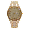 Fashion Women's Quartz Watch With Diamond Round Dial Metal Case And Strap Single Folding Buckle