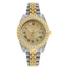 Fashion Women's Quartz Watch With Roman Scale Calendar Round Dial Alloy Case Steel Strip Strap Stainless Steel Buckle