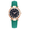 Fashion Women's Quartz Watch With Starry Sky Roman Pattern Leather Strap Alloy Case