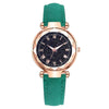 Fashion Women's Quartz Watch With Starry Sky Roman Pattern Leather Strap Alloy Case