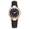 Fashion Women's Quartz Watch With Starry Sky Roman Pattern Leather Strap Alloy Case