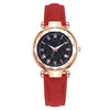 Fashion Women's Quartz Watch With Starry Sky Roman Pattern Leather Strap Alloy Case