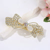 Fashion Women's Rhinestone Hairpin With Butterfly And Small Flower Design And Baking Paint Process