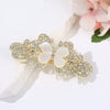 Fashion Women's Rhinestone Hairpin With Butterfly And Small Flower Design And Baking Paint Process
