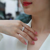 Fashion Women's S925 Silver Geometric Moissanite Ring