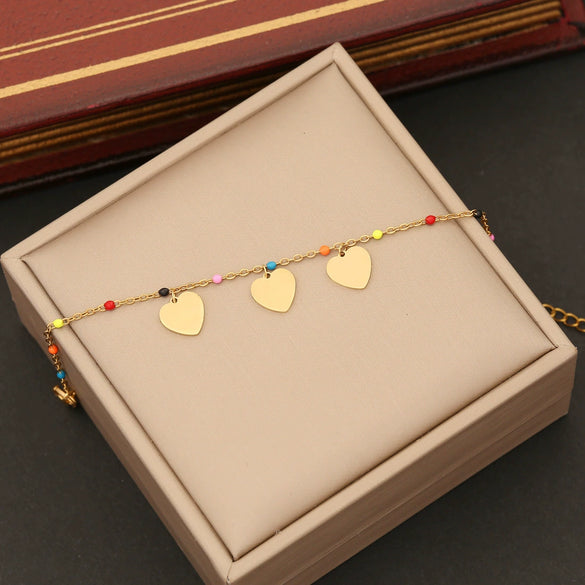 Fashion Women's Stainless Steel Butterfly Heart Insects Star Electroplated Bracelet