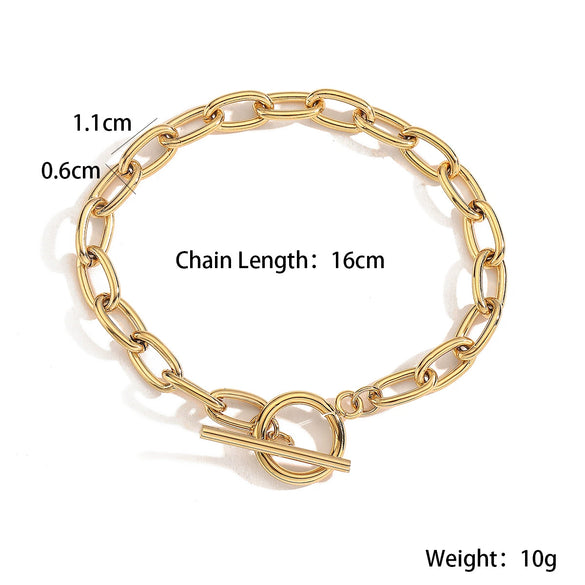 Fashion Women's Stainless Steel Geometric Bracelet With Microsetting