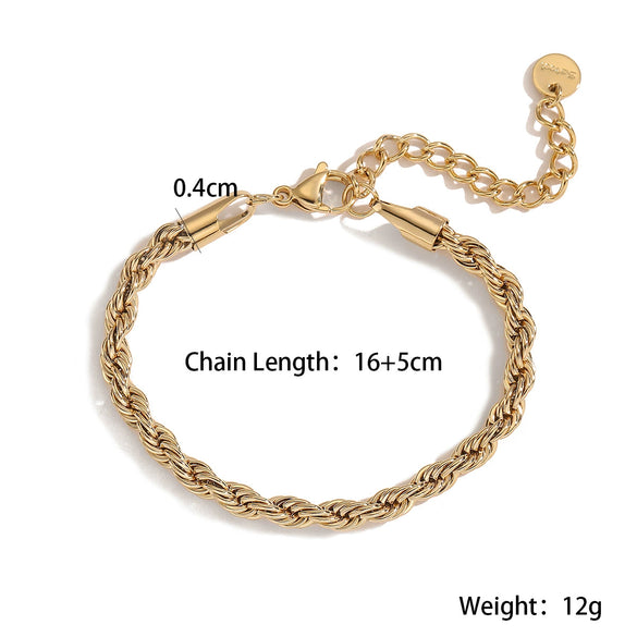 Fashion Women's Stainless Steel Geometric Bracelet With Microsetting