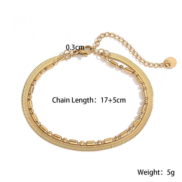 Fashion Women's Stainless Steel Geometric Bracelet With Microsetting