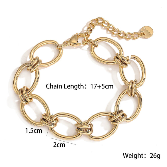 Fashion Women's Stainless Steel Geometric Bracelet With Microsetting