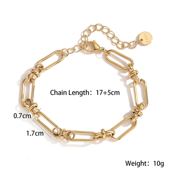Fashion Women's Stainless Steel Geometric Bracelet With Microsetting