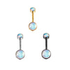 Fashion Women's Stainless Steel Geometric Doubleheaded Flash Navel Ring Dripping Oil Navel Piercing Jewelry