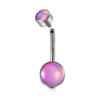 Fashion Women's Stainless Steel Geometric Doubleheaded Flash Navel Ring Dripping Oil Navel Piercing Jewelry