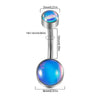 Fashion Women's Stainless Steel Geometric Doubleheaded Flash Navel Ring Dripping Oil Navel Piercing Jewelry
