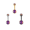 Fashion Women's Stainless Steel Geometric Doubleheaded Flash Navel Ring Dripping Oil Navel Piercing Jewelry