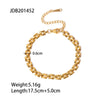 Fashion Women's Stainless Steel Geometric Pendant Chain Bracelet 18K Goldplated Electroplated