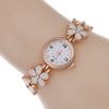 Fashion Women's Watch Bracelet With Small Flower Rhinestone Scale Zinc Alloy Case Titanium Alloy Strap