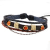 Fashion Woven Leather Bracelet With Diamond And Animals Zodiac Pattern For Men And Women