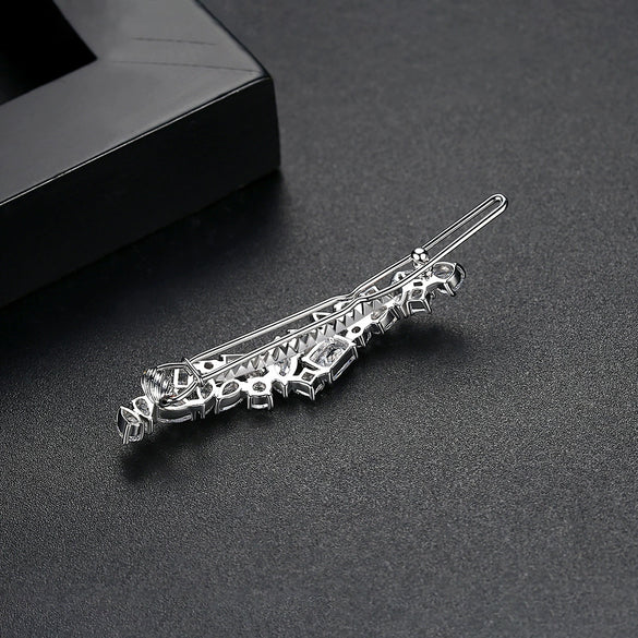 Fashion Zircon Copper Hairpin Geometric Side Clip For Women Bridal Hair Accessory Gift