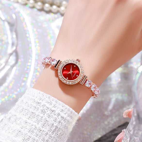 Fashionable Alloy Square Dial Quartz Women's Bracelet Watch