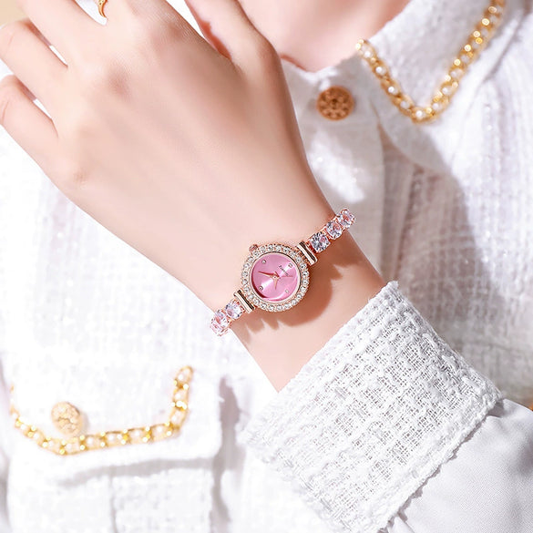 Fashionable Alloy Square Dial Quartz Women's Bracelet Watch