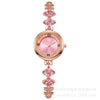 Fashionable Alloy Women's Bracelet Watch With Rhinestone Ball Quicksand And Round Dial