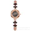 Fashionable Alloy Women's Bracelet Watch With Rhinestone Ball Quicksand And Round Dial