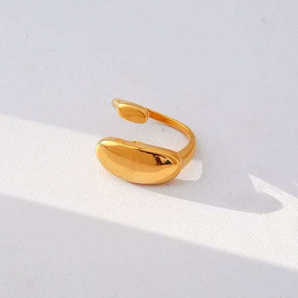 Fashionable Antique Electroplated Geometric Natural Semiprecious Stone Hexagonal Rhombus Ring Unisex Accessories