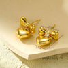 Fashionable Bow Titanium Steel And Stainless Steel Earrings For Women With Electroplating Treatment And Zircon Inlay
