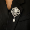 Fashionable Brooch For Men And Women Alloy Material With Crown Shaped Design And Diamond Inlaid Processing