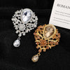 Fashionable Brooch For Men And Women Alloy Material With Crown Shaped Design And Diamond Inlaid Processing