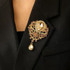Fashionable Brooch For Men And Women Alloy Material With Crown Shaped Design And Diamond Inlaid Processing