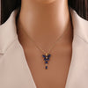Fashionable Butterfly Tassel Pendant Copper Stainless Steel Electroplated Necklace