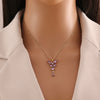 Fashionable Butterfly Tassel Pendant Copper Stainless Steel Electroplated Necklace