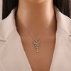 Fashionable Butterfly Tassel Pendant Copper Stainless Steel Electroplated Necklace
